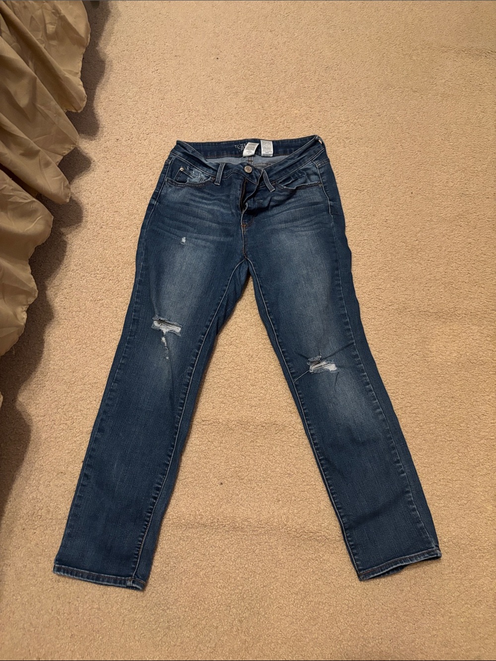 Dark Wash Distressed Women's Jeans
